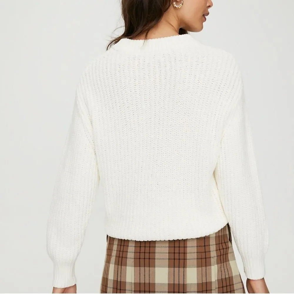 Aritzia Wilfred Essential Chenille Sweater in Oak size XS